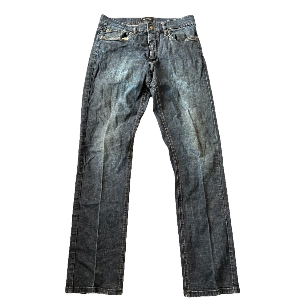 R.‎ Society Men's Jeans Denim Black Dark Wash Size 34x34 Straight Fit VTG Y2K